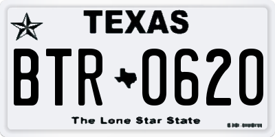 TX license plate BTR0620