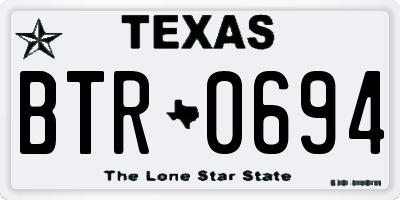 TX license plate BTR0694