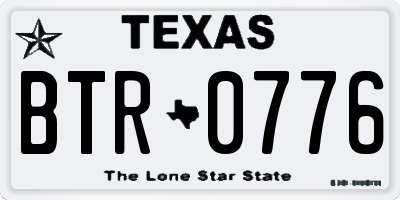 TX license plate BTR0776