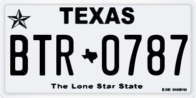TX license plate BTR0787