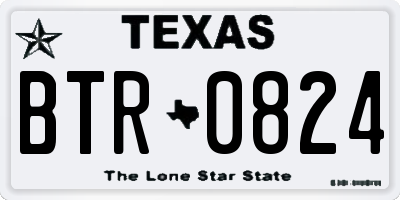 TX license plate BTR0824