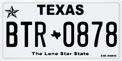 TX license plate BTR0878