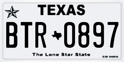 TX license plate BTR0897
