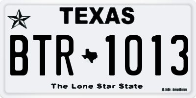 TX license plate BTR1013