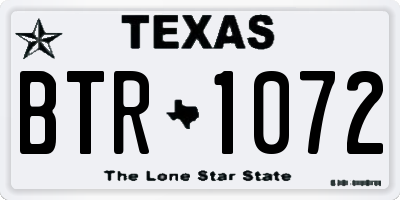 TX license plate BTR1072