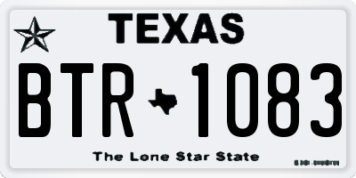 TX license plate BTR1083
