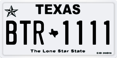 TX license plate BTR1111
