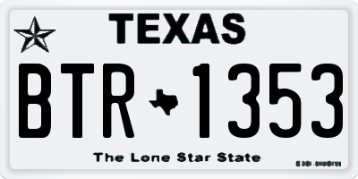 TX license plate BTR1353