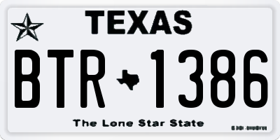 TX license plate BTR1386