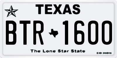 TX license plate BTR1600