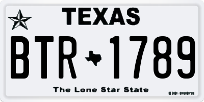 TX license plate BTR1789