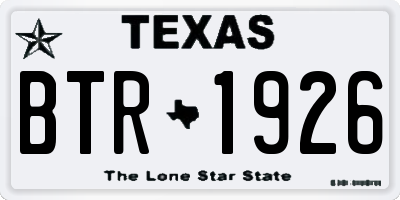TX license plate BTR1926