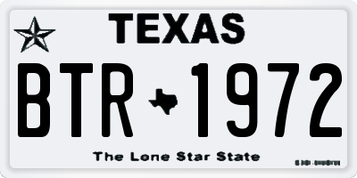 TX license plate BTR1972