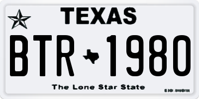 TX license plate BTR1980