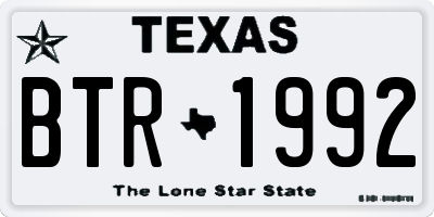 TX license plate BTR1992