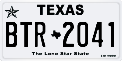 TX license plate BTR2041