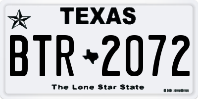 TX license plate BTR2072