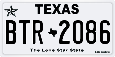 TX license plate BTR2086