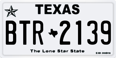 TX license plate BTR2139