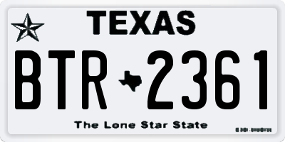 TX license plate BTR2361