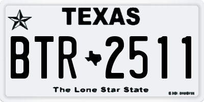 TX license plate BTR2511
