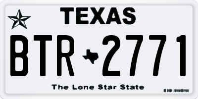 TX license plate BTR2771