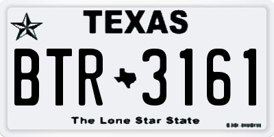 TX license plate BTR3161