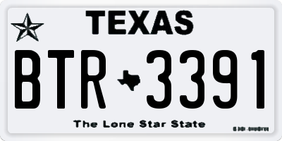 TX license plate BTR3391