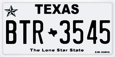 TX license plate BTR3545