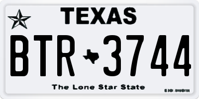 TX license plate BTR3744