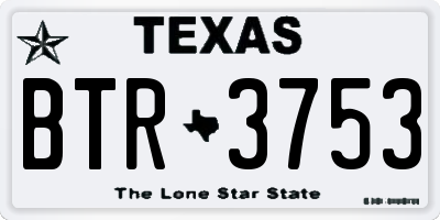 TX license plate BTR3753