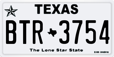 TX license plate BTR3754