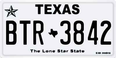 TX license plate BTR3842