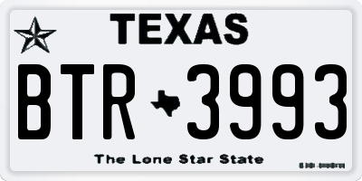 TX license plate BTR3993