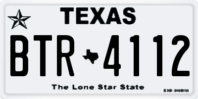 TX license plate BTR4112