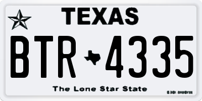 TX license plate BTR4335