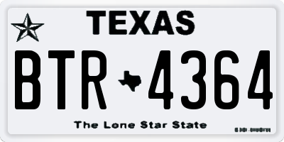 TX license plate BTR4364