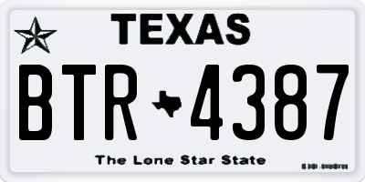 TX license plate BTR4387