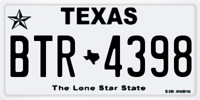 TX license plate BTR4398