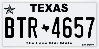 TX license plate BTR4657