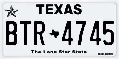 TX license plate BTR4745