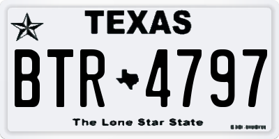 TX license plate BTR4797