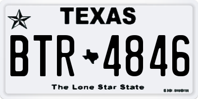 TX license plate BTR4846