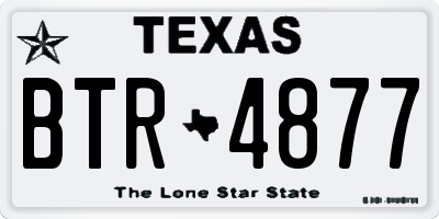 TX license plate BTR4877