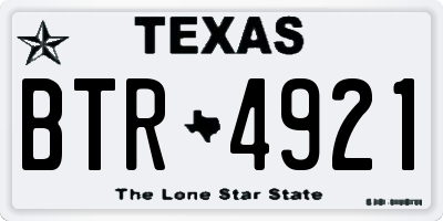 TX license plate BTR4921