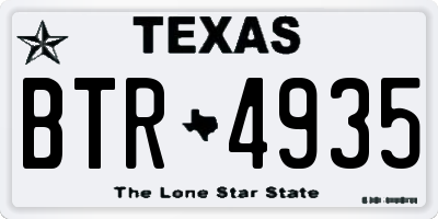 TX license plate BTR4935