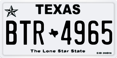TX license plate BTR4965