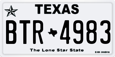 TX license plate BTR4983