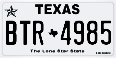 TX license plate BTR4985
