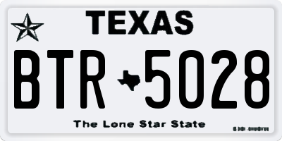 TX license plate BTR5028